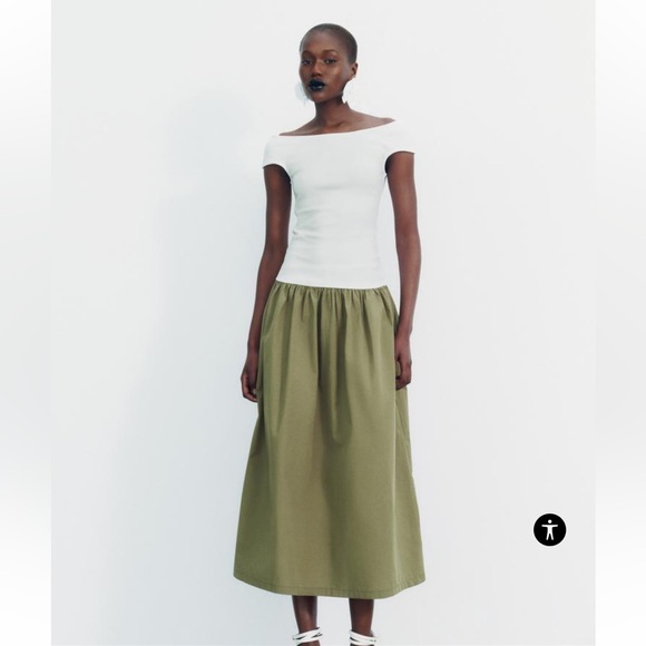 Zara Dresses & Skirts - Zara Combination Poplin Dress Size Medium NWT